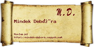Mindek Debóra névjegykártya